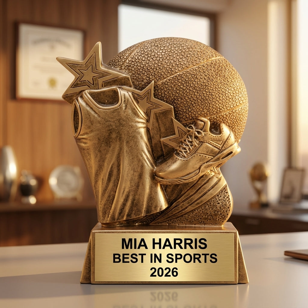 Sports Trophy Award | Personalized | Custom Engraved | Team Award | Achievement Trophy | Sports Gift | Champion Award | Custom Name Plate - View 5