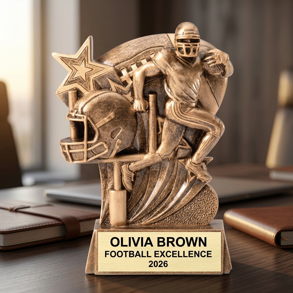 Football Trophy Award | Personalized | Custom Engraved | Football Award | Football Gift | Personalized Football Trophy - View 5
