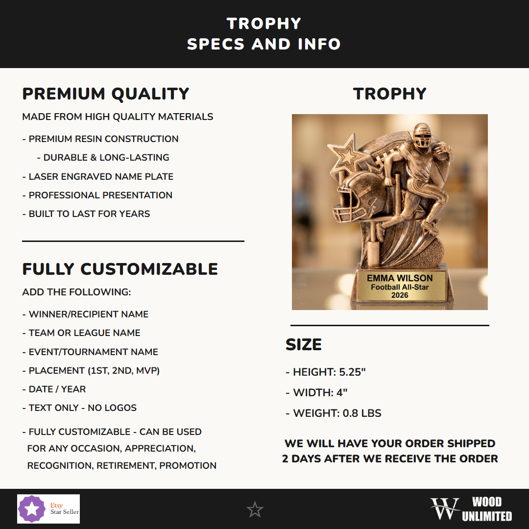 Football Gold Resin Trophy
