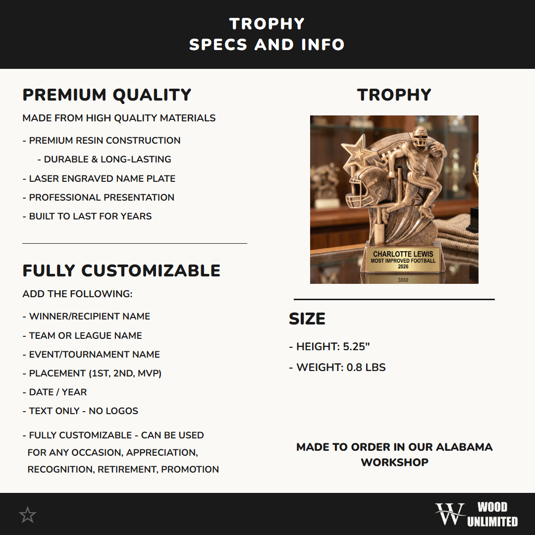 Football Trophy Award | Personalized | Custom Engraved | Football Award | Football Gift | Personalized Football Trophy