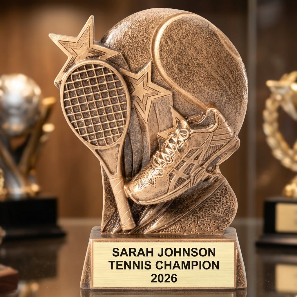 Tennis Trophy Award | Personalized Gift | Custom Engraved Tennis Trophy | Champion Award | Tennis Gifts | Award for Tennis Players - View 1