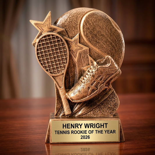 Tennis Trophy Award | Personalized Gift | Custom Engraved Tennis Trophy | Champion Award | Tennis Gifts | Award for Tennis Players - View 2