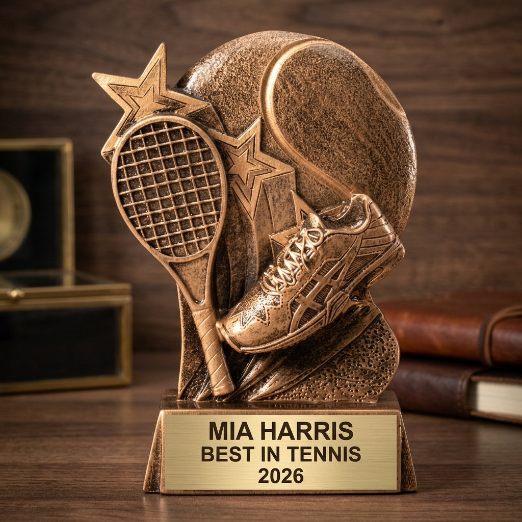 Tennis Trophy Award | Personalized Gift | Custom Engraved Tennis Trophy | Champion Award | Tennis Gifts | Award for Tennis Players - View 3