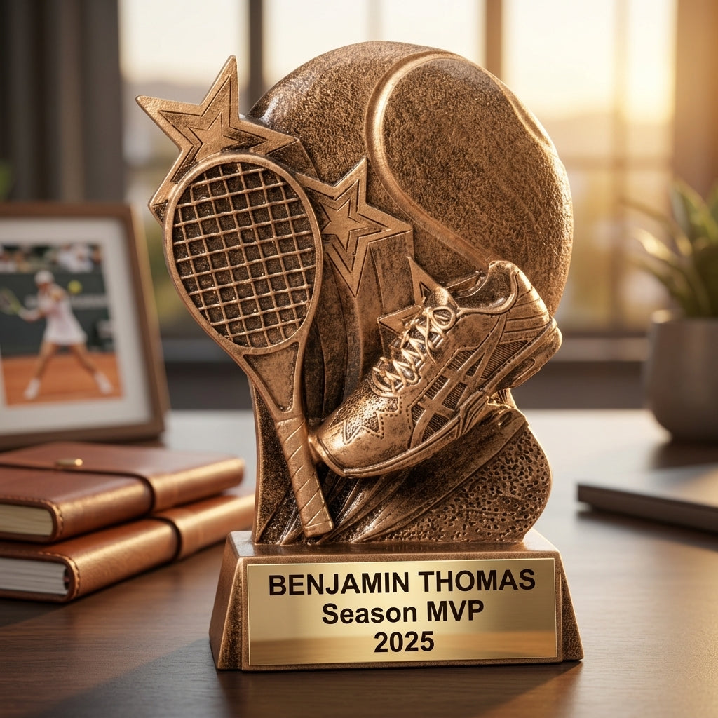 Tennis Trophy Award | Personalized Gift | Custom Engraved Tennis Trophy | Champion Award | Tennis Gifts | Award for Tennis Players - View 5