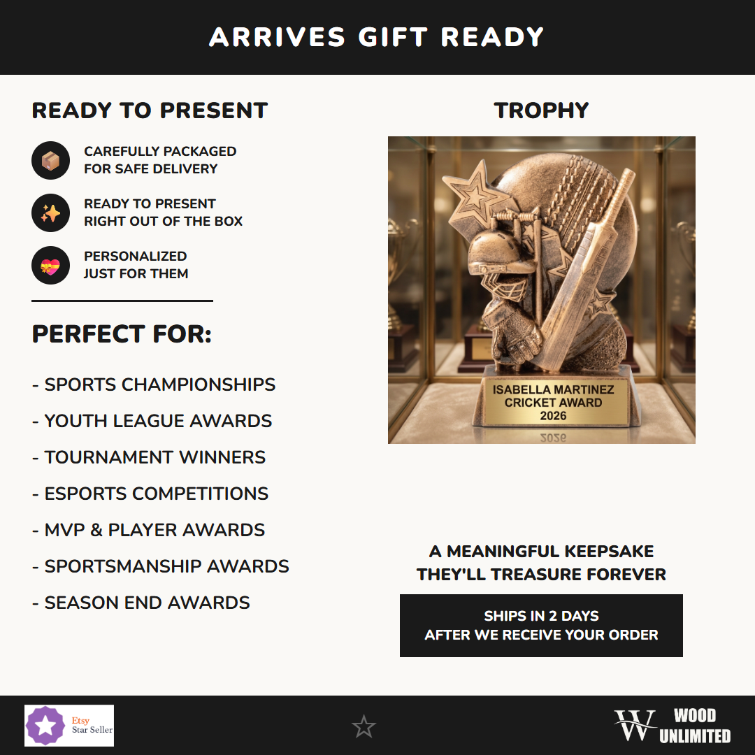 Cricket Trophy Award Gift Ready — perfect for the occasion
