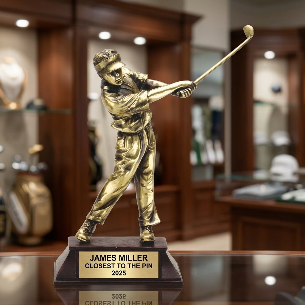 Golf Award Trophy | Personalized | Custom Engraved | Golf Tournament Trophy | Hole-in-One Award | Golf Gift | Personalized Golf Trophy - View 3
