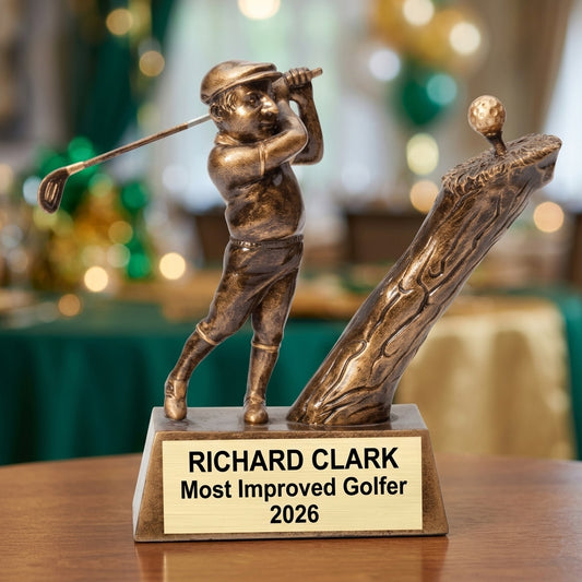Personalized | Golf Award | Custom Engraved | Golf Trophy | Engraved Golfer | Closest Pin | Custom Award | Tournament Prize | Resin Golf - View 2