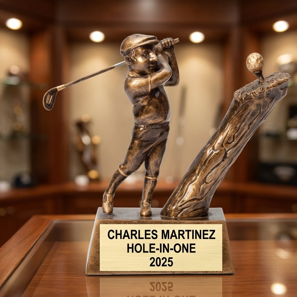 Personalized | Golf Award | Custom Engraved | Golf Trophy | Engraved Golfer | Closest Pin | Custom Award | Tournament Prize | Resin Golf - View 3