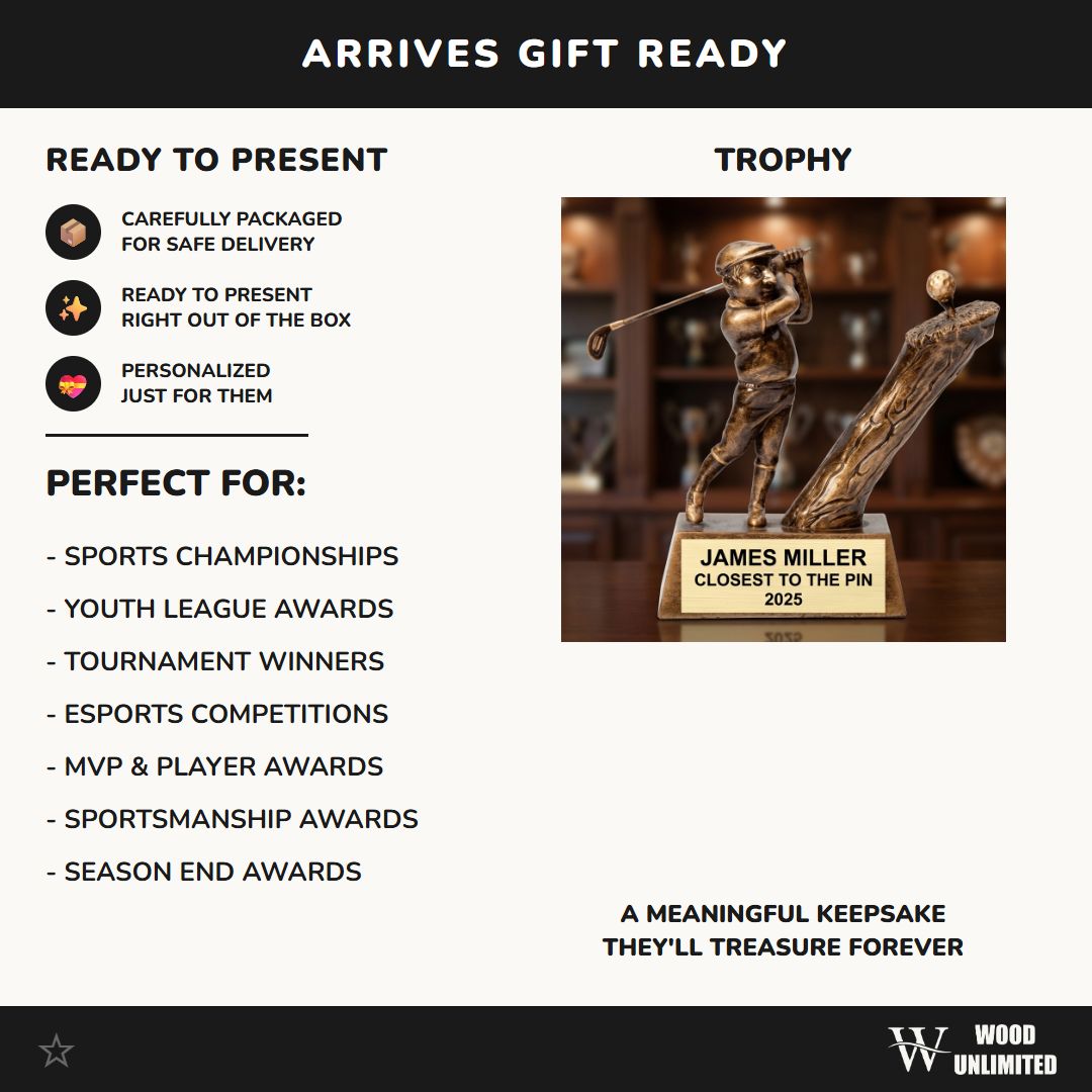 Personalized | Golf Award | Custom Engraved | Golf Trophy | Engraved Golfer | Closest Pin | Custom Award | Tournament Prize | Resin Golf