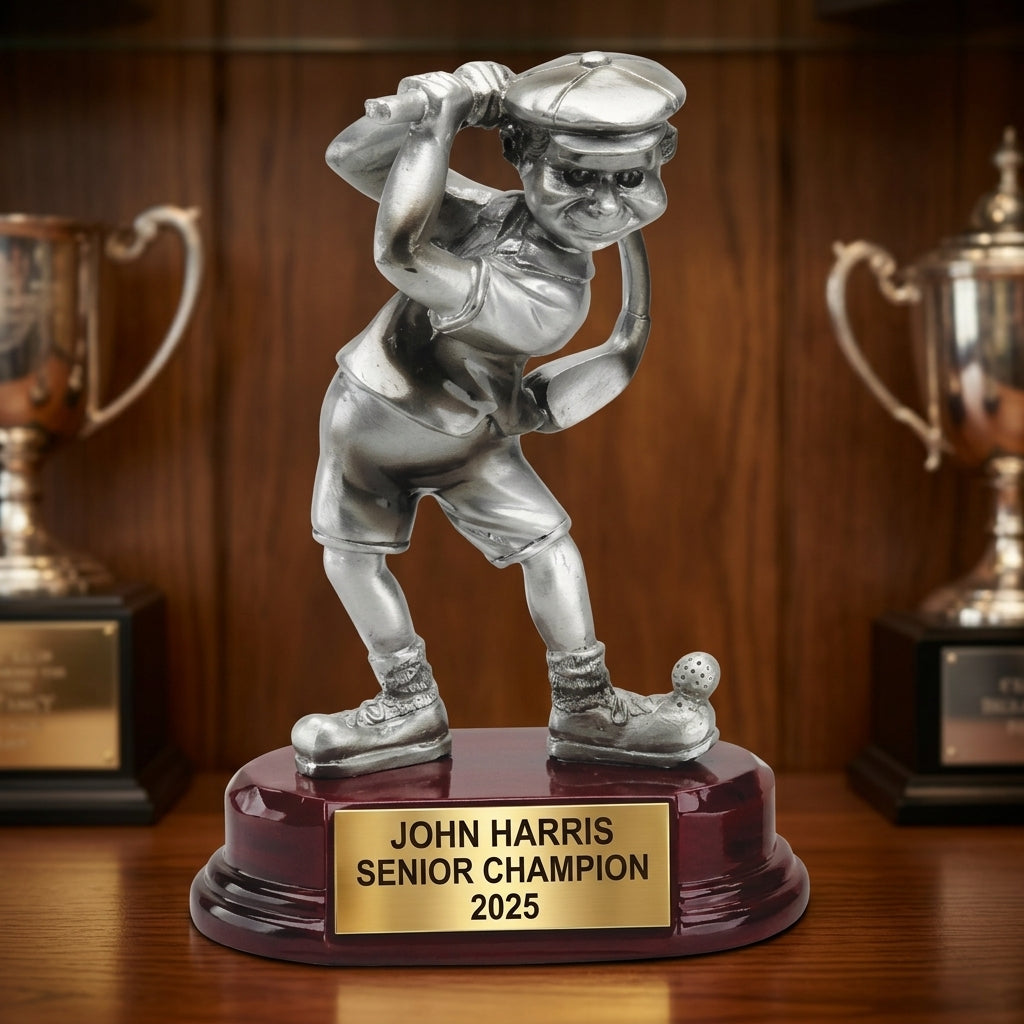 Golf Award Trophy | Personalized | Custom Engraved | Comic Golfer | Golf Tournament Champion | Golf Gift - View 1