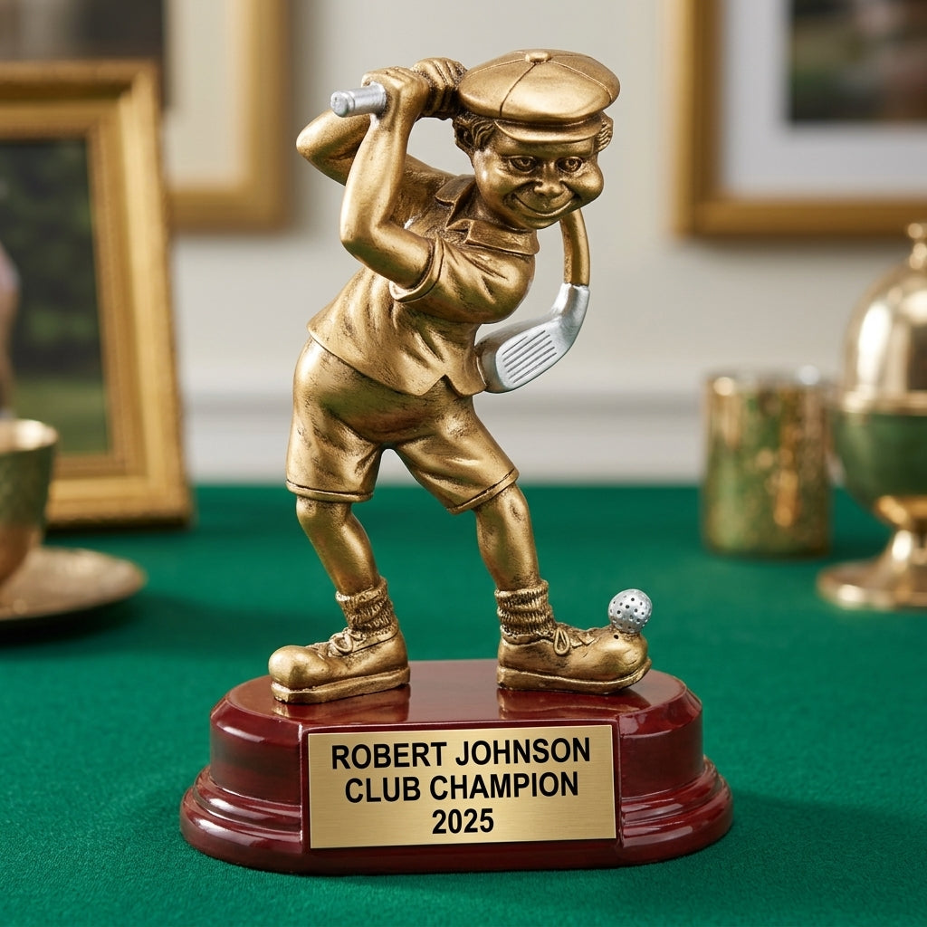 Golf Award Trophy | Personalized | Custom Engraved | Comic Golfer | Golf Tournament Champion | Golf Gift - View 2