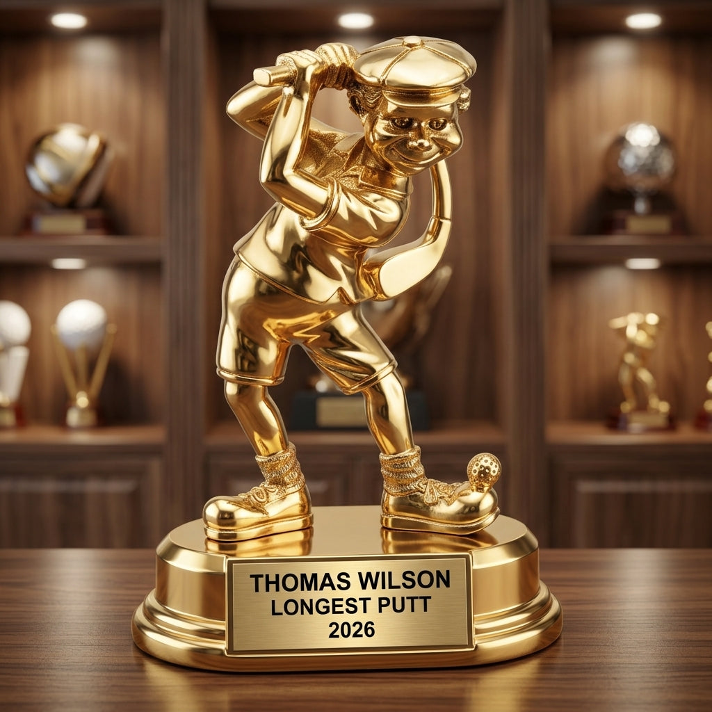 Golf Award Trophy | Personalized | Custom Engraved | Comic Golfer | Golf Tournament Champion | Golf Gift - View 3
