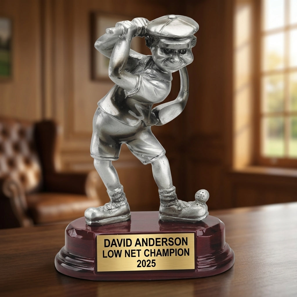 Golf Award Trophy | Personalized | Custom Engraved | Comic Golfer | Golf Tournament Champion | Golf Gift - View 4