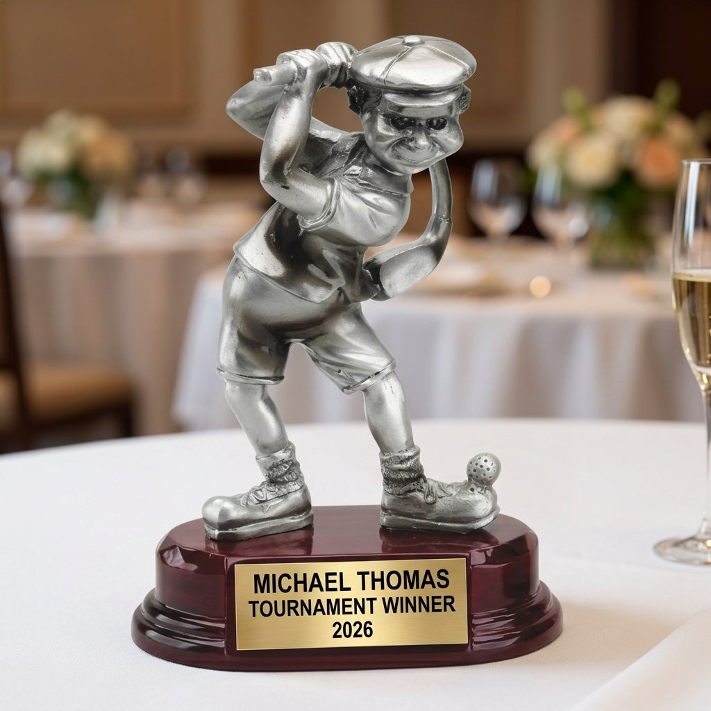Golf Award Trophy | Personalized | Custom Engraved | Comic Golfer | Golf Tournament Champion | Golf Gift - View 5