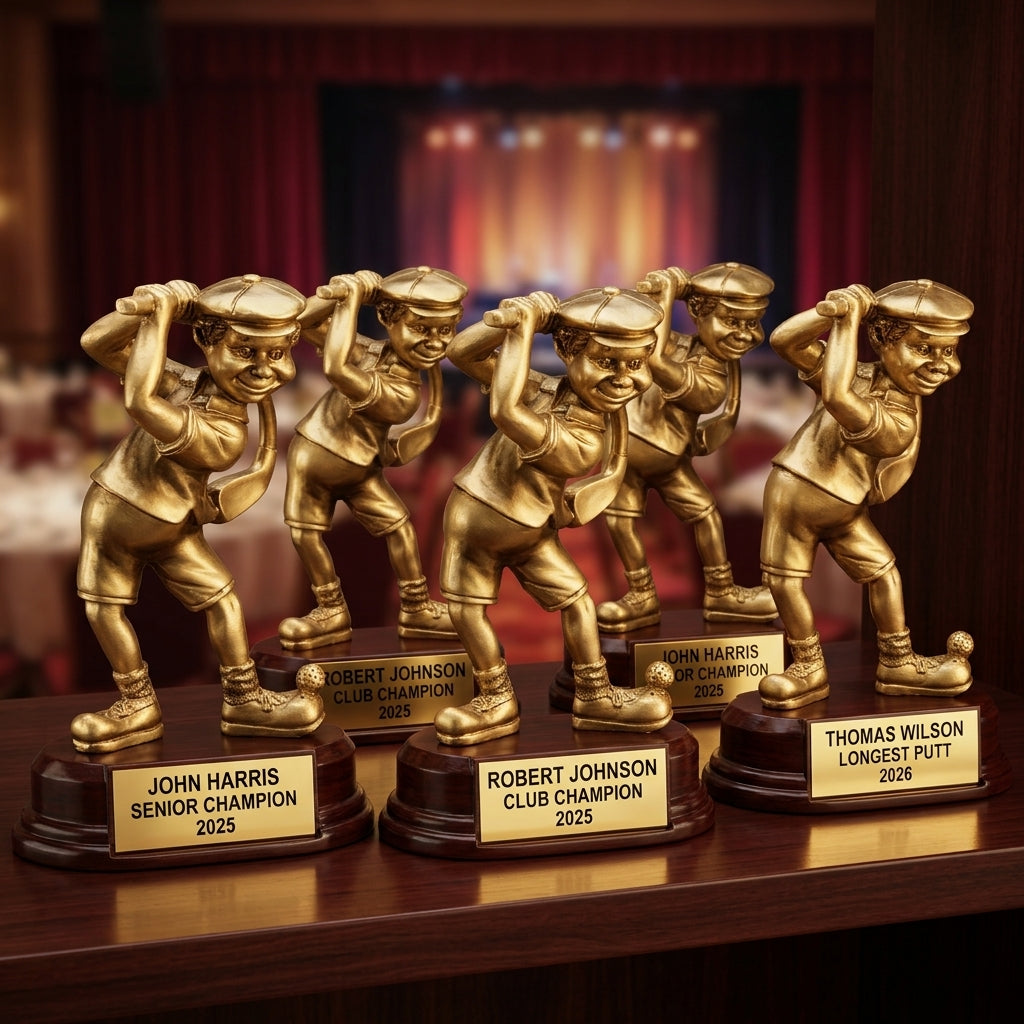 Golf Award Trophy | Personalized | Custom Engraved | Comic Golfer | Golf Tournament Champion | Golf Gift - View 6