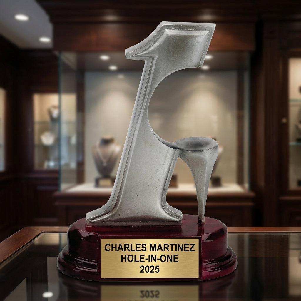 Golf Award Trophy | Personalized Hole In One | Custom Engraved | Golf Tournament Champion | Gift for Golfer - View 3