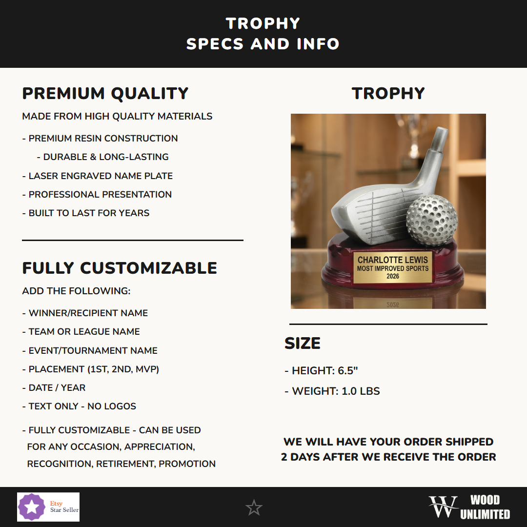Sports Gold Resin Trophy 5.5"