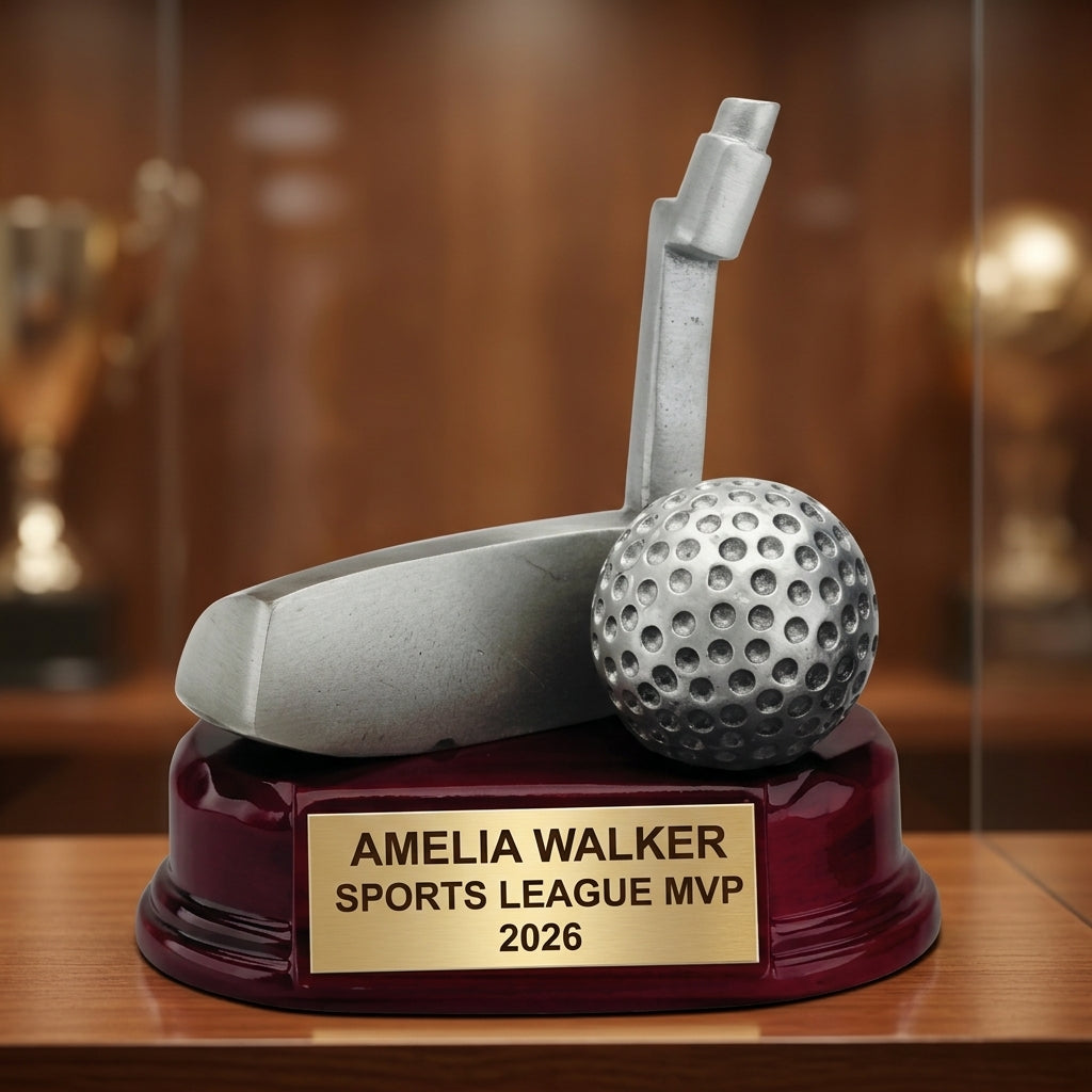 Sports Award Trophy | Personalized Golf Putter | Custom Engraved Name Plate | Tournament Gift | Team Trophy - View 1