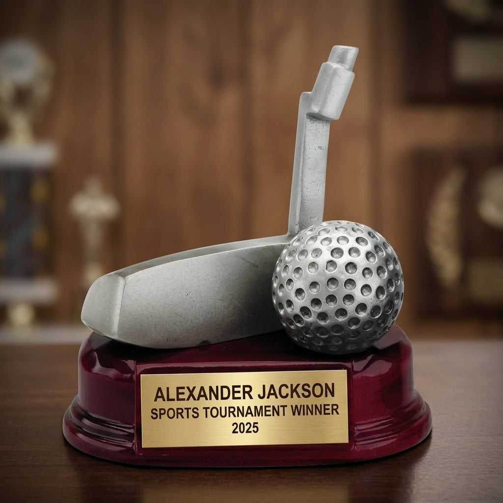 Sports Award Trophy | Personalized Golf Putter | Custom Engraved Name Plate | Tournament Gift | Team Trophy - View 3