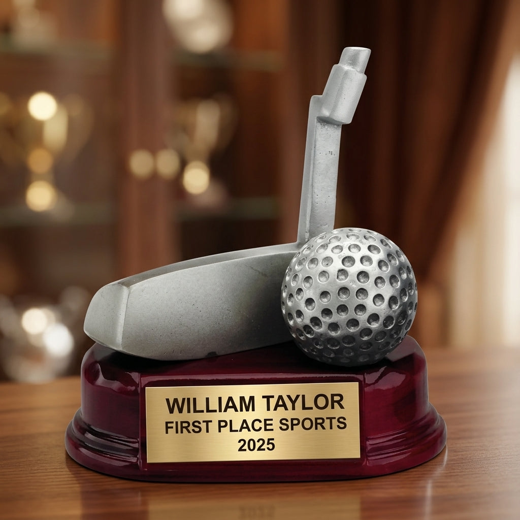 Sports Award Trophy | Personalized Golf Putter | Custom Engraved Name Plate | Tournament Gift | Team Trophy - View 4