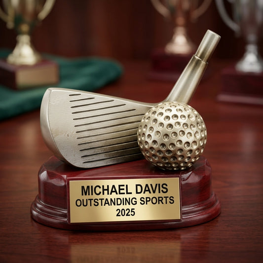 Sports Award Trophy - Personalized Golf Wedge - Custom Engraved - Team Gift - Award Ceremony - Tourn - detail view