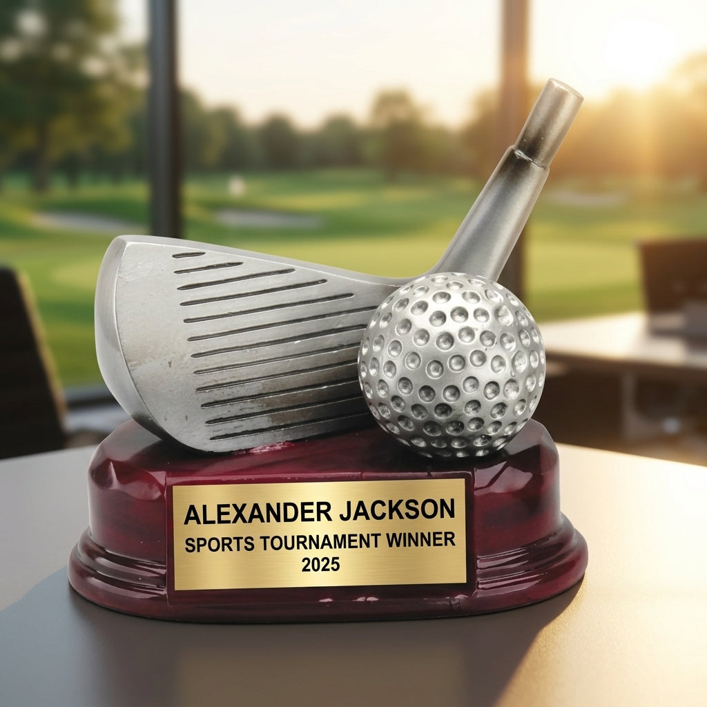 Sports Award Trophy - Personalized Golf Wedge - Custom Engraved - Team Gift - Award Ceremony - Tourn - close-up
