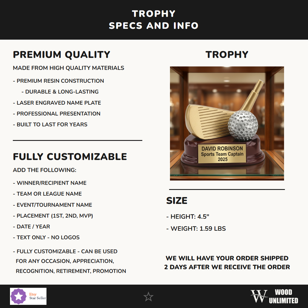 Sports Gold Resin Trophy 4.5"