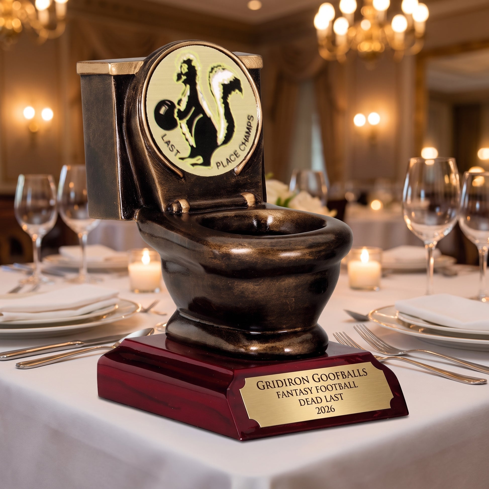 Personalized Fantasy Football Last Place Trophy - league banquet presentation