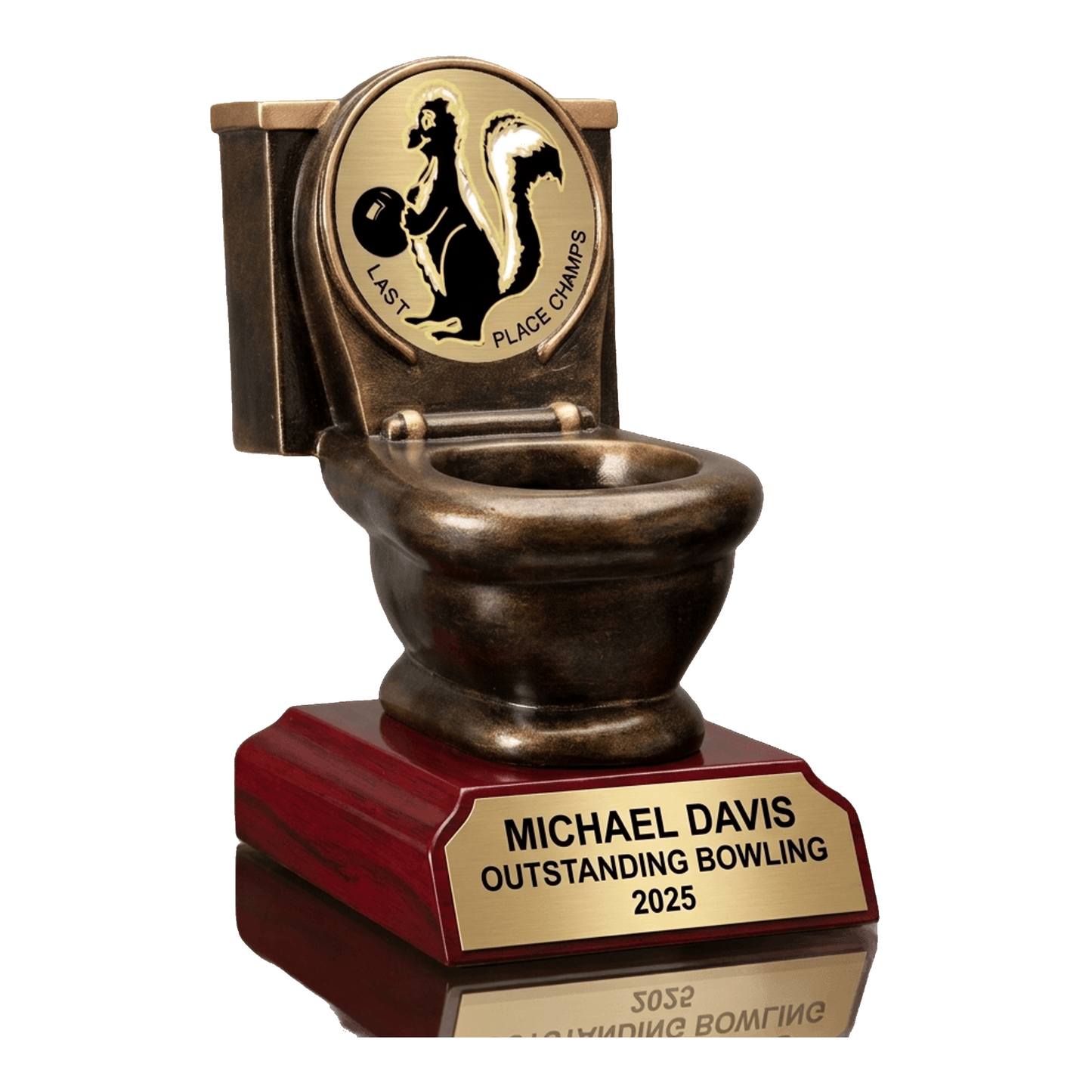 Personalized | Bowling Award | Custom Engraved | Last Place Trophy | Toilet Skunk | Funny Gag | Worst Bowler | Fantasy League