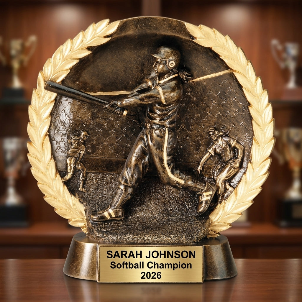 Softball Award Trophy | Personalized | Custom Engraved | MVP | Team Gift | Softball Gifts | All Star | Wood Unlimited - View 1