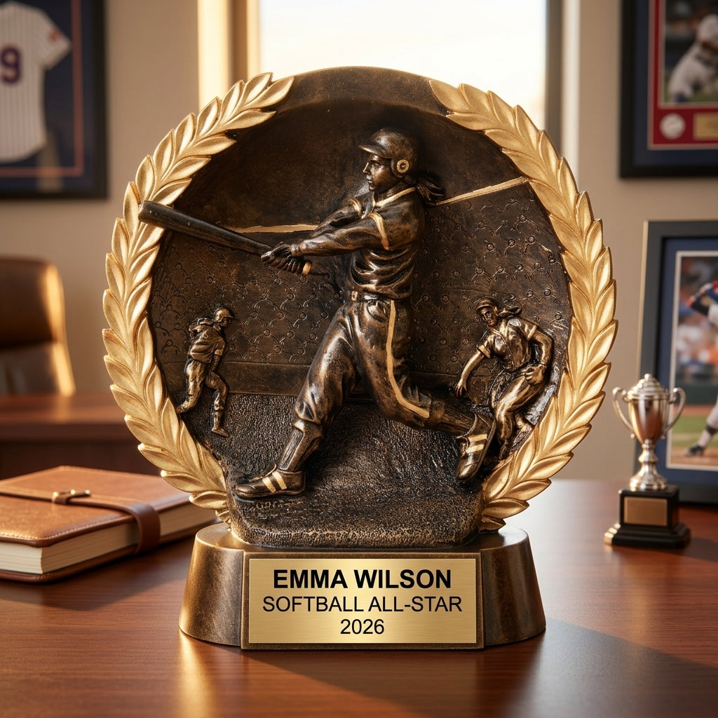 Softball Award Trophy | Personalized | Custom Engraved | MVP | Team Gift | Softball Gifts | All Star | Wood Unlimited - View 5