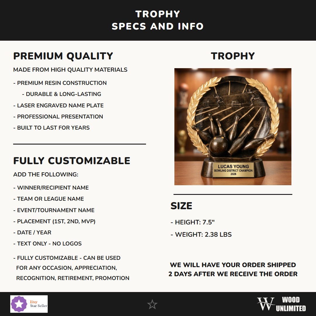 Bowling Resin Figure Trophy 2"