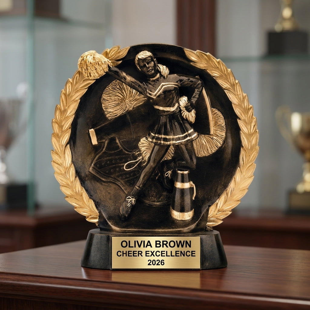 Cheer Award Trophy | Personalized | Custom Engraved | Cheerleading Trophy | Cheer Gifts | Team Award | Cheerleader Trophy - View 4