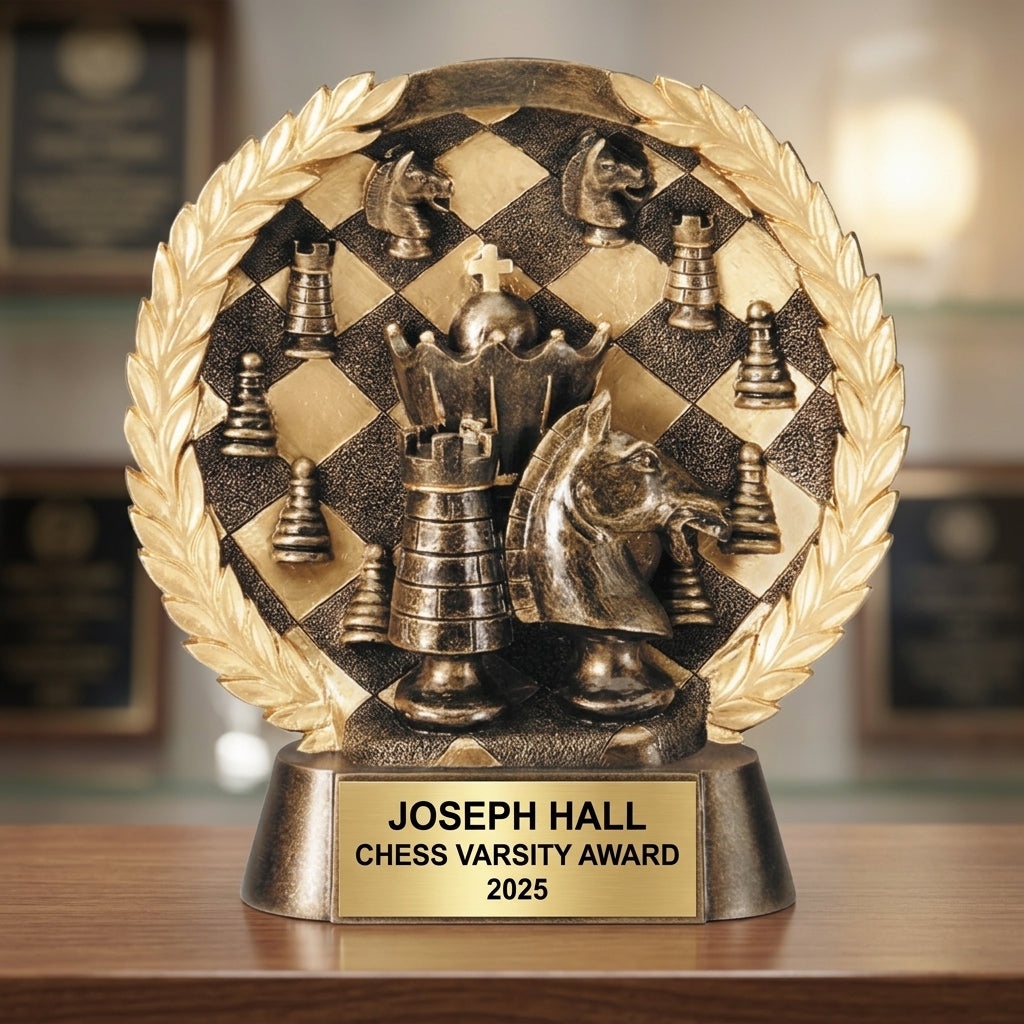 Chess Trophy Award | Personalized | Custom Engraved | Chess Tournament Award | Chess Champion Trophy | Personalized Chess Gift - View 4