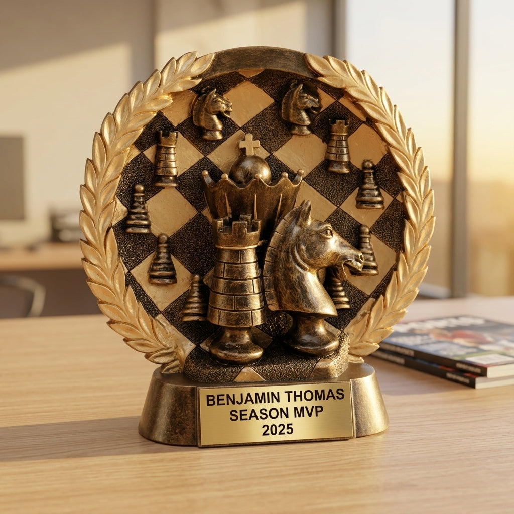 Chess Trophy Award | Personalized | Custom Engraved | Chess Tournament Award | Chess Champion Trophy | Personalized Chess Gift - View 5
