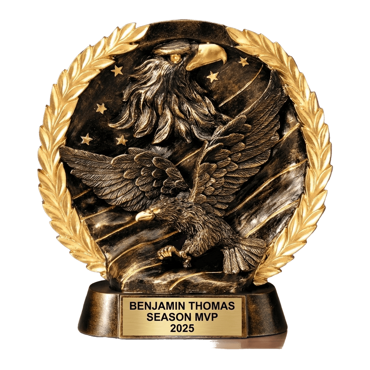 Patriotic Eagle Award - Personalized American Flag Trophy - Custom Engraved Achievement Award