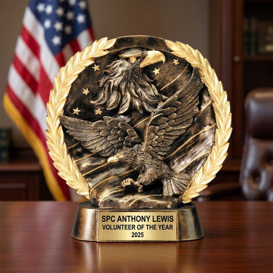 Sports Trophy Award | Personalized | Custom Engraved | Eagle on Flag | Sports Awards | Team Trophy | Tournament Trophy - View 1