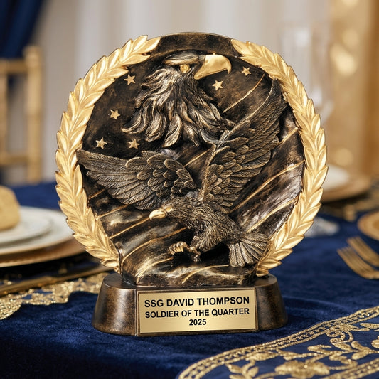 Sports Trophy Award | Personalized | Custom Engraved | Eagle on Flag | Sports Awards | Team Trophy | Tournament Trophy - View 2