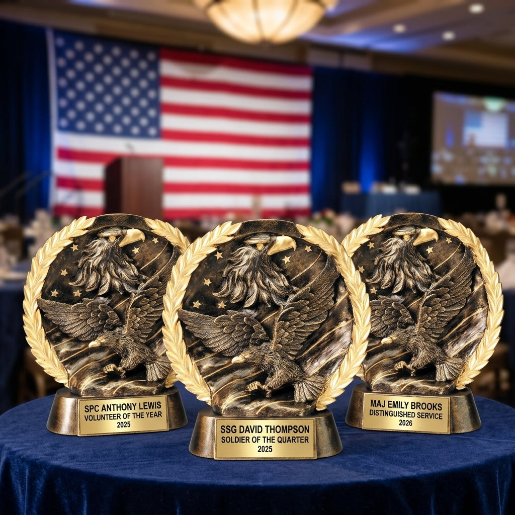 Sports Trophy Award | Personalized | Custom Engraved | Eagle on Flag | Sports Awards | Team Trophy | Tournament Trophy - View 6