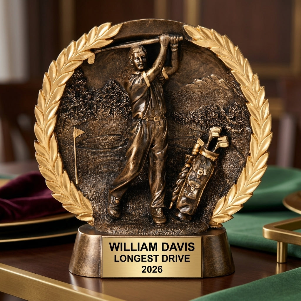 Golf Award Trophy | Personalized | Custom Engraved | Golf Tournament Award | Champion Trophy | Golf Gift - View 2