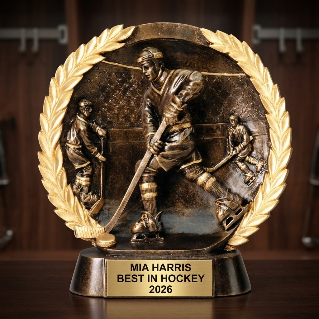 Hockey Award Trophy | Personalized | Custom Engraved | Hockey Gift | Team Award | Player Trophy | Hockey League | Personalized Hockey - View 3