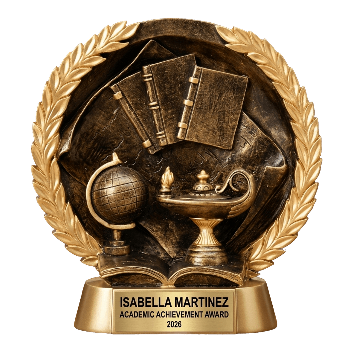 Education Award Trophy | Personalized | Custom Engraved | Resin Lamp of Knowledge | Academic Achievement