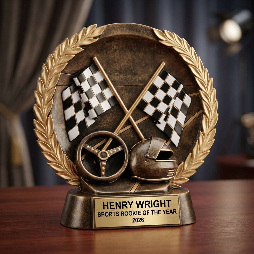 Sports Award Trophy | Personalized | Racing | Custom Engraved | Achievement Award | Team Trophy - View 2