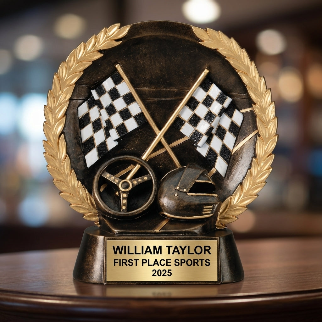 Sports Award Trophy | Personalized | Racing | Custom Engraved | Achievement Award | Team Trophy - View 4