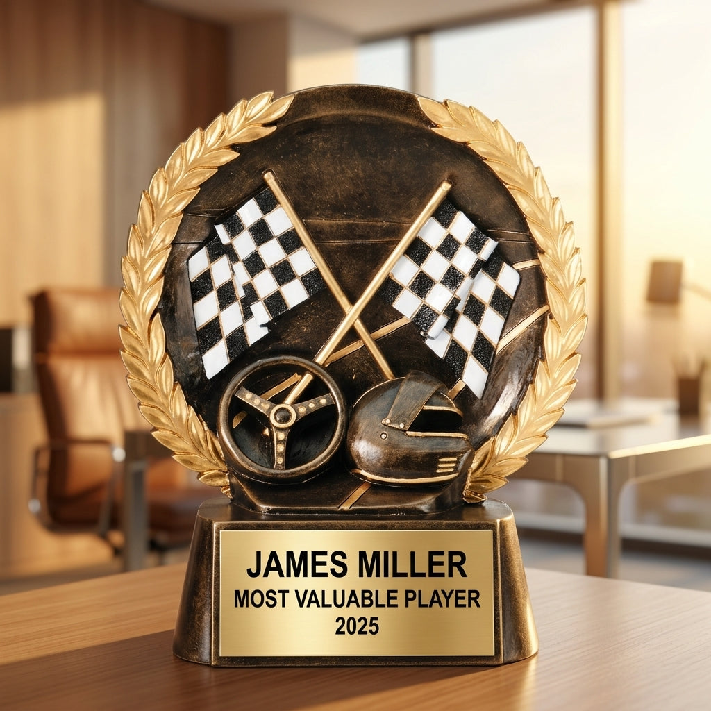 Sports Award Trophy | Personalized | Racing | Custom Engraved | Achievement Award | Team Trophy - View 5