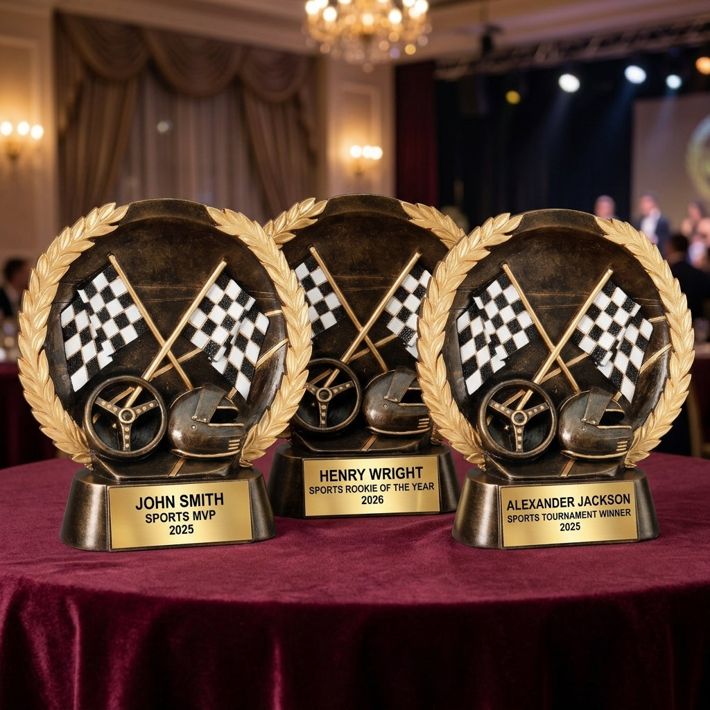 Sports Award Trophy | Personalized | Racing | Custom Engraved | Achievement Award | Team Trophy - View 6