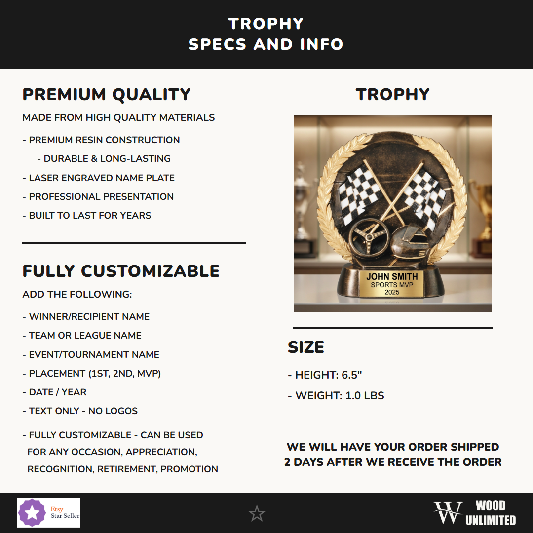 Sports Resin Figure Trophy 7.5"