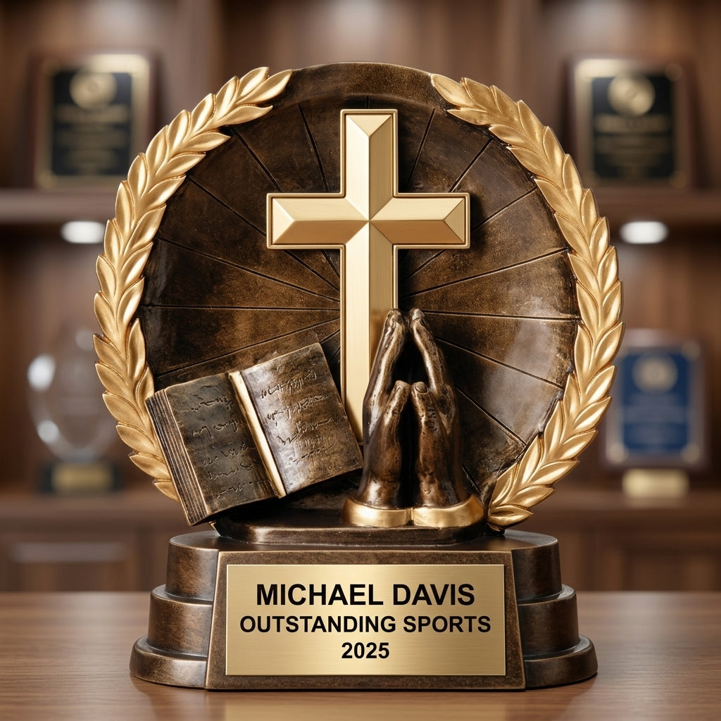 Sports Award Trophy | Personalized | Custom Engraved | Resin Sports Trophy | Recognition Award | Achievement Gift - View 4