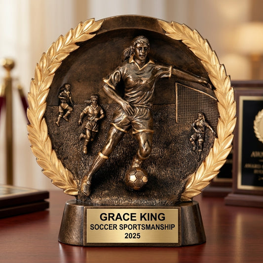 Personalized | Soccer Award | Custom Engraved | Soccer Trophy | Girls Soccer | Personalized Award | Youth Team | MVP Award | Coach Gift - View 2