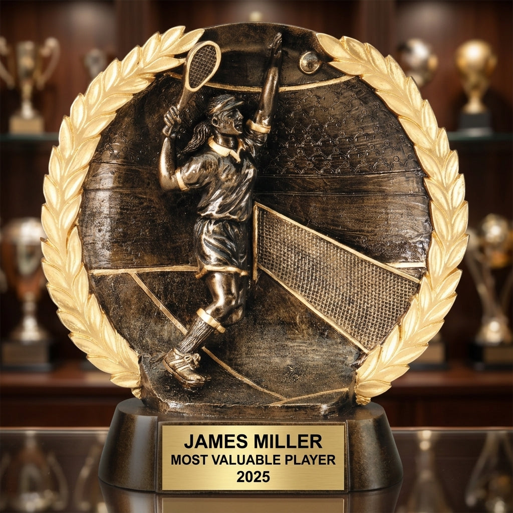 Tennis Trophy Award | Personalized | Custom Engraved | Tennis Champion | Gift | Player Award | Team Recognition - View 1